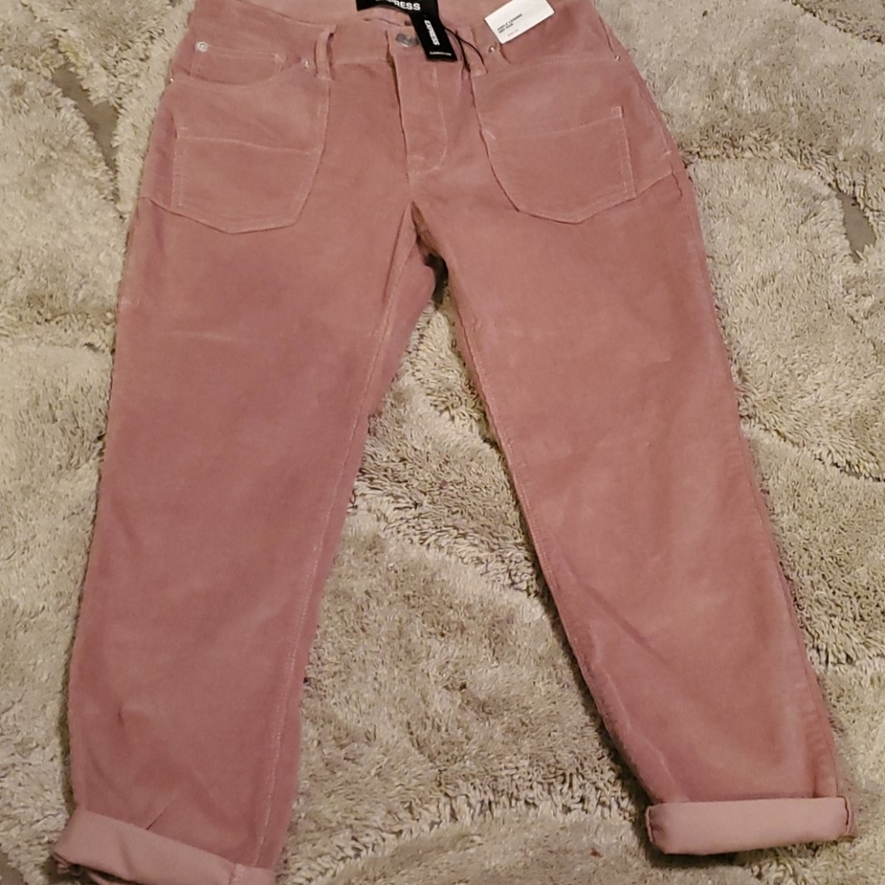 Womens  corduroy Ankle Legging Med Rise Pants
